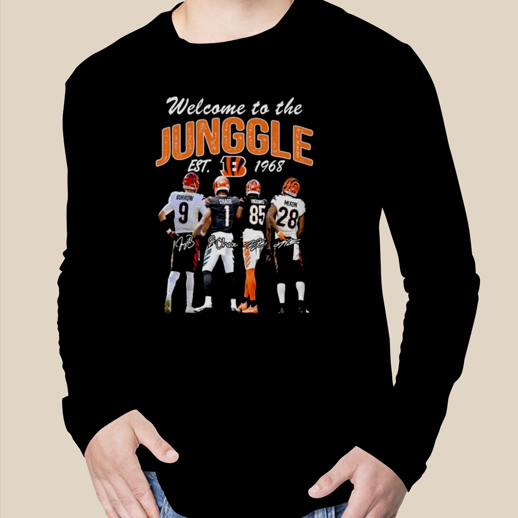 Cincinnati Bengals welcome to the jungle est 1968 signatures shirt