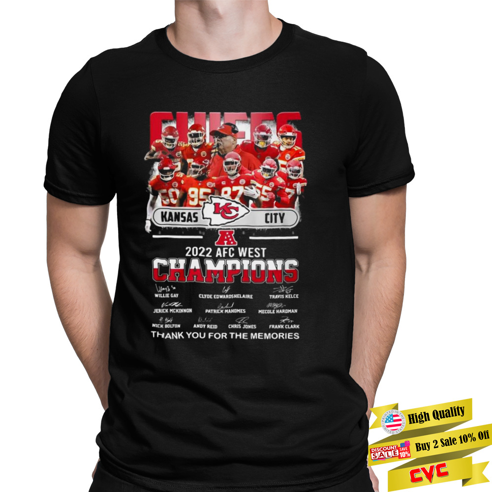 Kansas City Chiefs 2022 AFC West Champions Signatures Players Thank You For The Memories Shirt