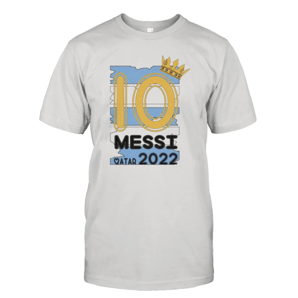 King Messi 10 Qatar 2022 World Cup champs shirt