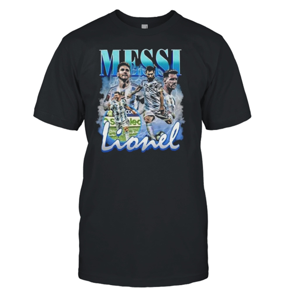 Lionel Messi Vintage Bootleg Champions World Cup 2022 Football Shirt