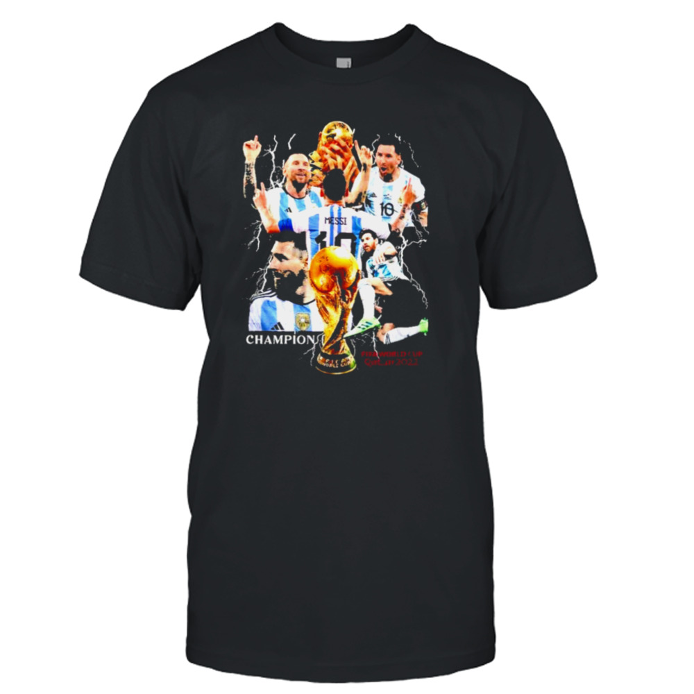 Messi World Cup Qatar 2022 Argentina Champions T-Shirt