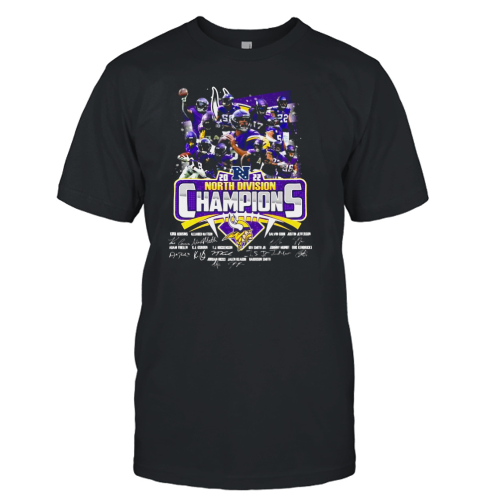 Minnesota Vikings 2022 North Division Champions Signatures Shirt