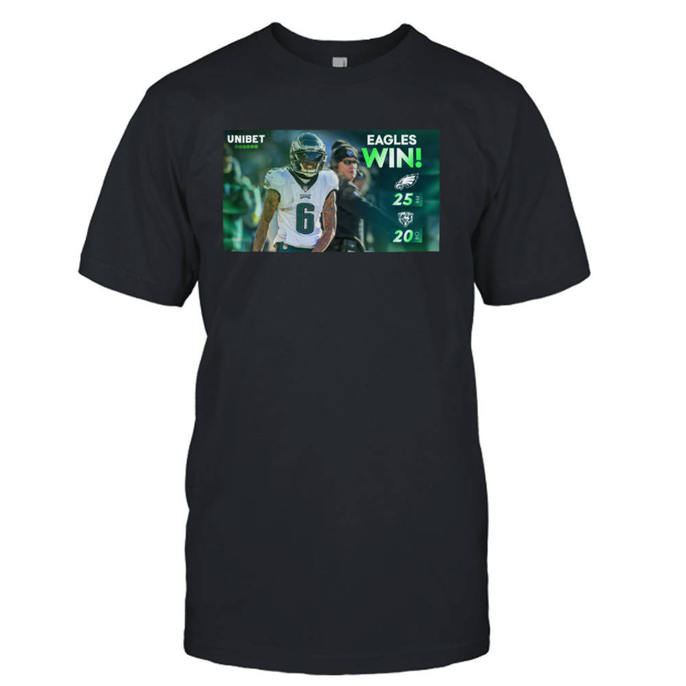 Philadelphia Eagles 25 20 Chicago Bears Nfl 2022 Matchup Final Score Shirt