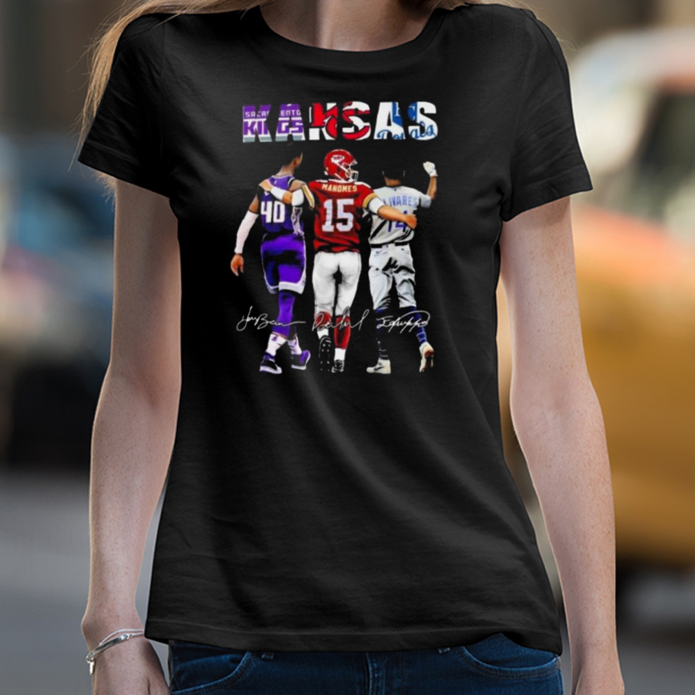 Kansas Jayhawks and Kansas City Chiefs Kansas City Royals Mahomes Agbaji  Perez signatures shirt, hoodie, sweater, long sleeve and tank top