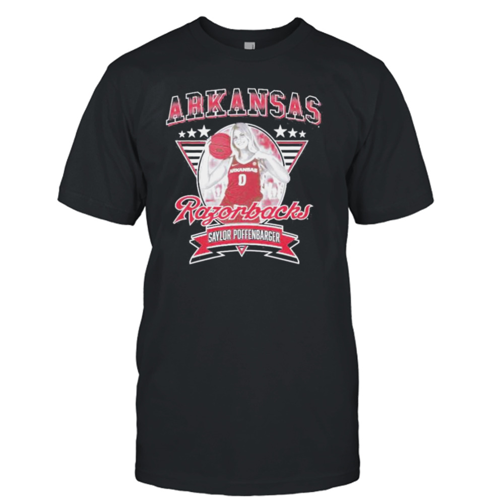 Saylor Poffenbarger Arkansas Razorbacks jump shot shirt