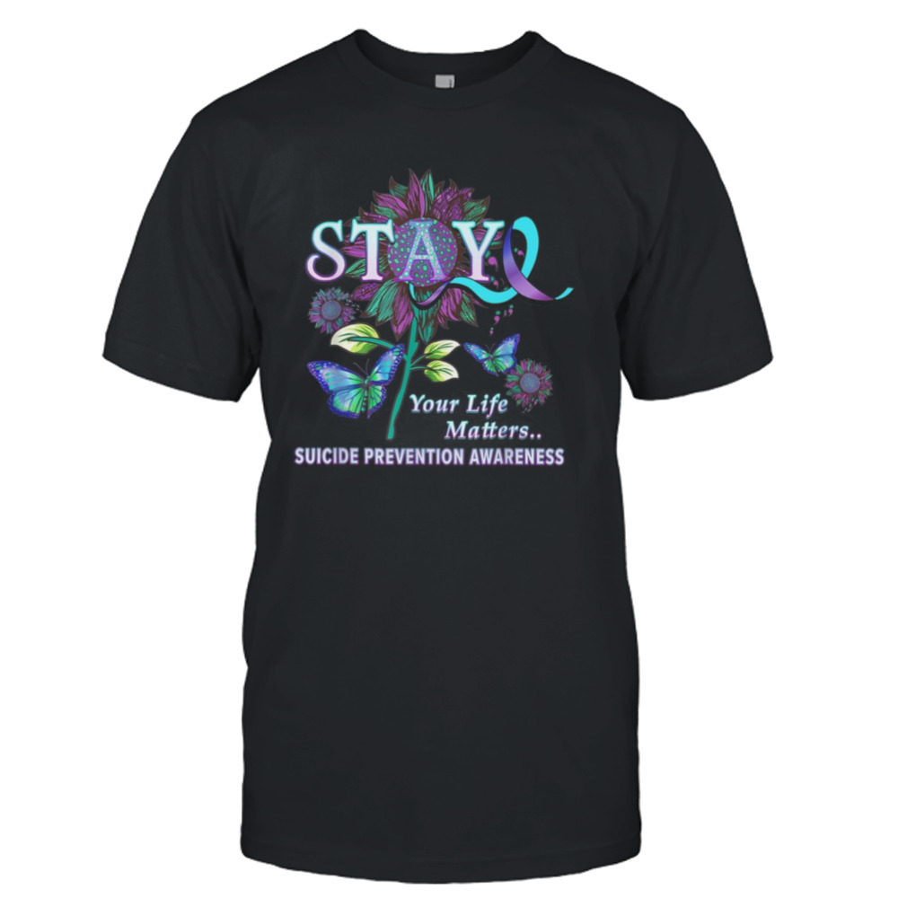 Suicide Prevention Awareness Butterfly Sunflower Shirt