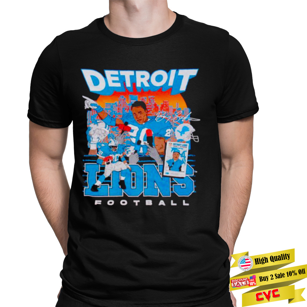 barry Sanders Detroit Lions football signature shirt