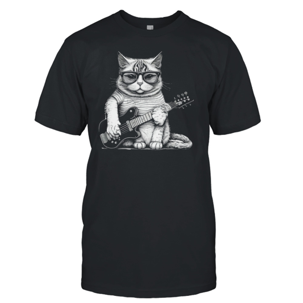 Cat Playing Guitar Sublimation Shirt