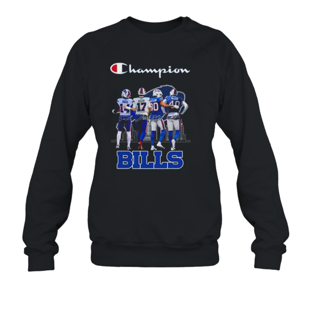 Champions Stefon Diggs Josh Allen Dane Jackson and Von Miller Buffalo Bills  signatures shirt, hoodie, sweater, long sleeve and tank top