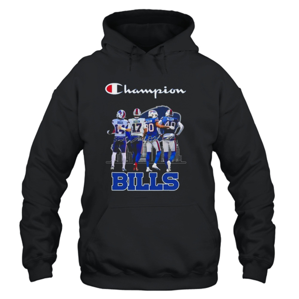 New Champion Buffalo Bills Josh Allen Hoodie Hoody Sweatshirt Black Size  Small