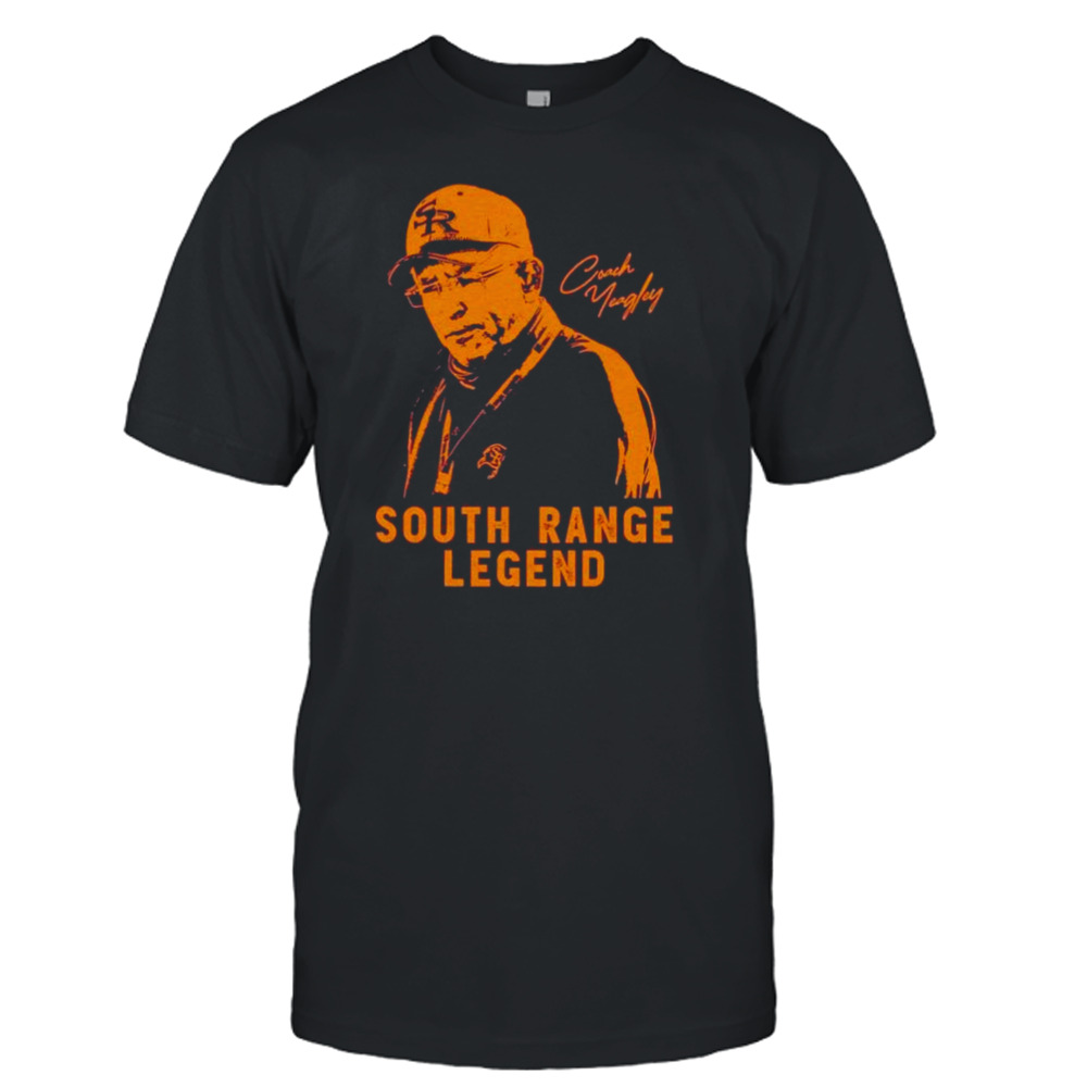 Coach Yeagley South Range Legend signatures shirt