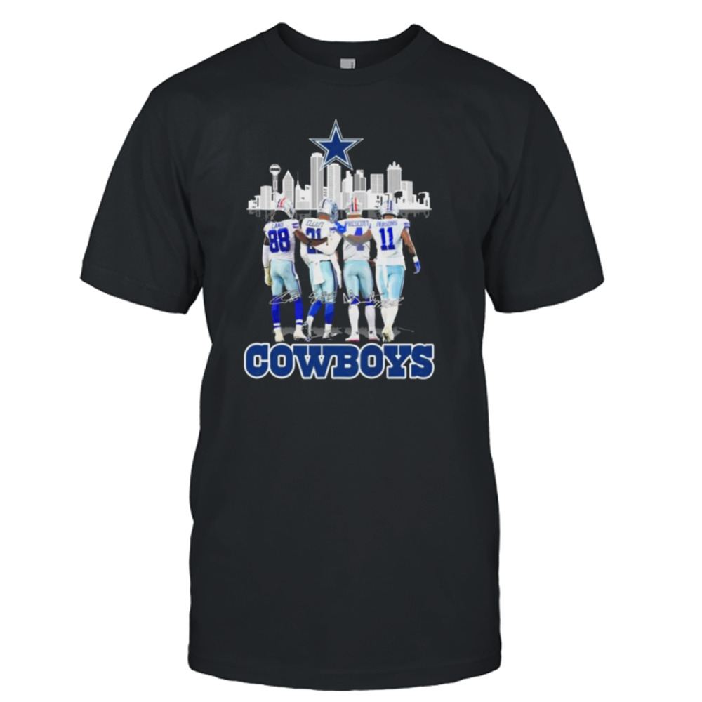 Dallas Cowboys Skyline Team Players Signatures Shirt