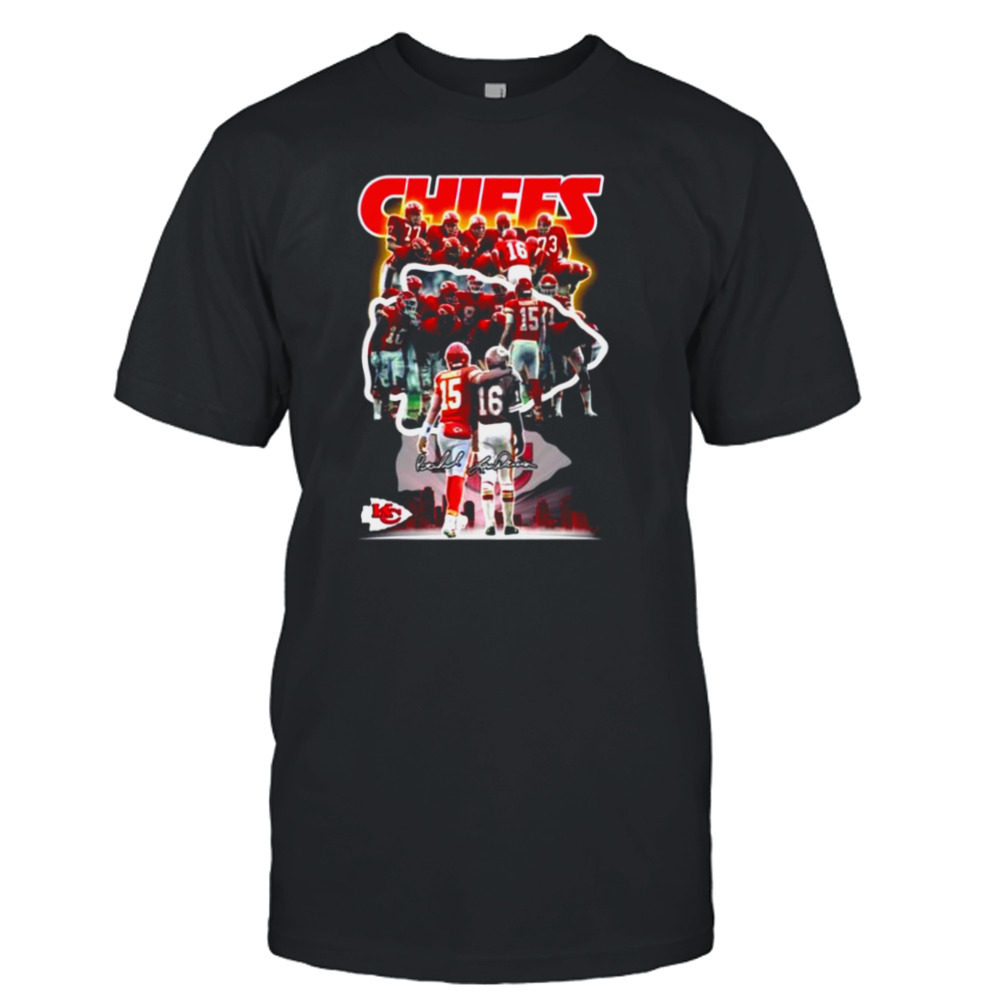 Kansas City Chiefs Team Players city signatures Champions 2022 shirt