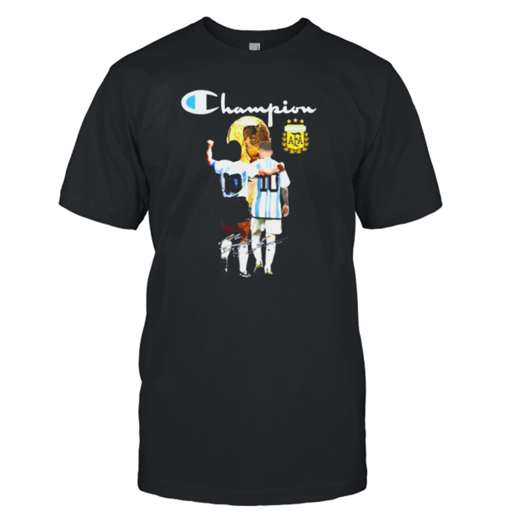 Messi And Maradona World Cup Champion 2022 Signatures Shirt