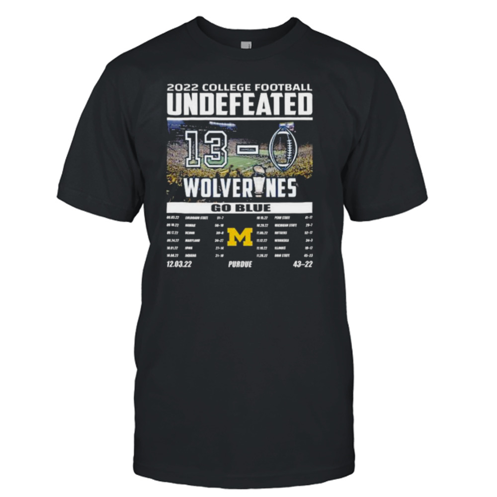 Michigan Wolverines 2022 College Football Undefeated 13-0 Go Blue shirt