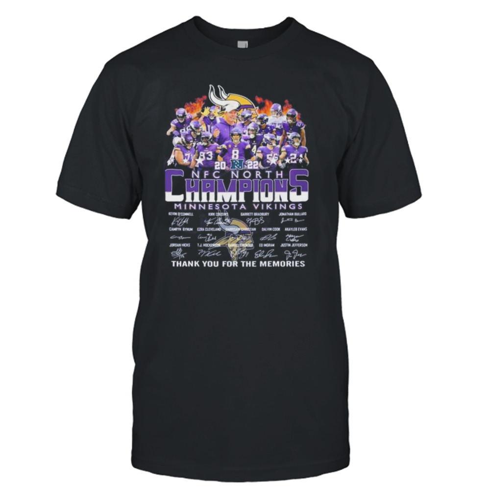 Minnesota Vikings 2022 NFC North Champions Thank You For The Memories Signatures Shirt