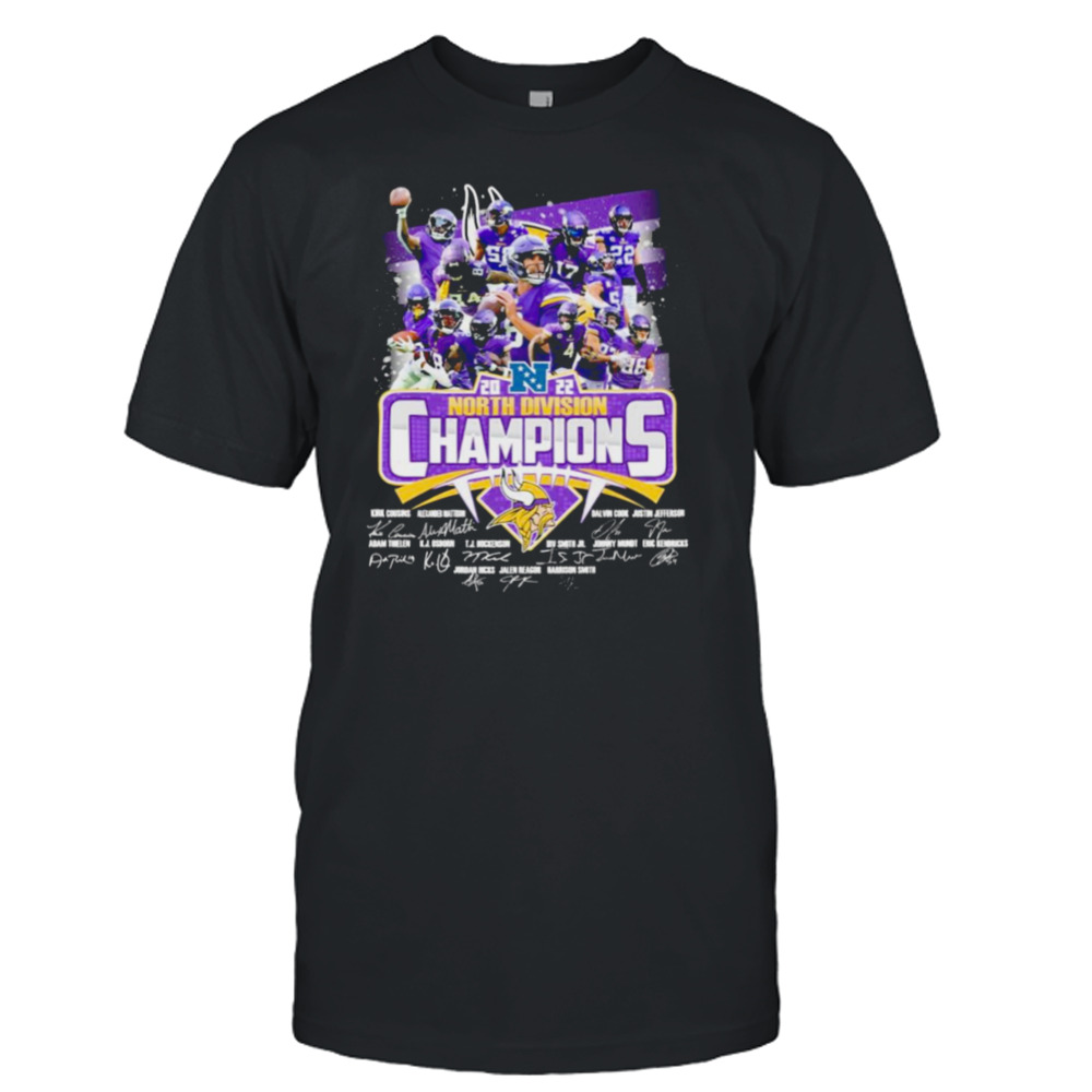 NFC North Division 2022 Champions Minnesota Vikings Signatures Shirt