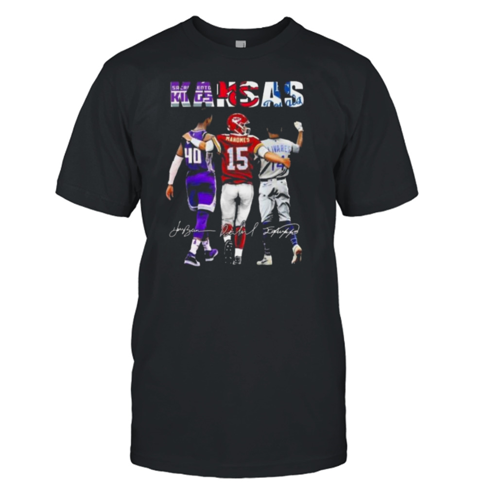 Sacramento Kings Harrison Barnes Kansas City Chiefs Patrick Mahomes Kansas City Royals Signatures shirt