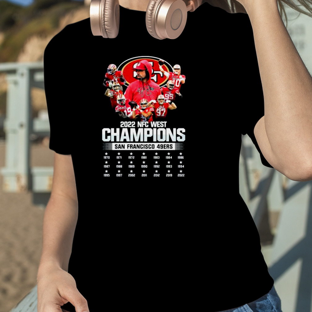 San Francisco 49ers Players Names 2022 NFC West Division Champions  1970-2022 T-shirt - Rosita Deal