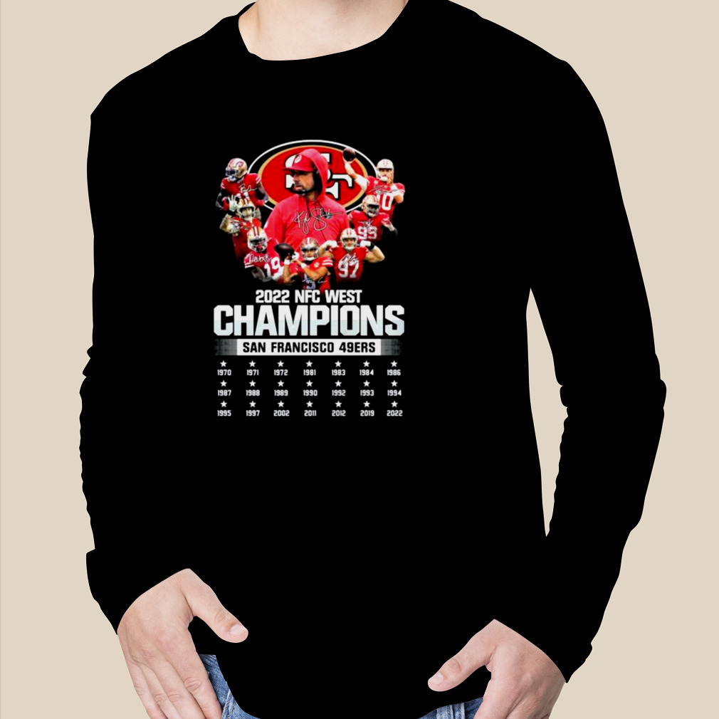 San Francisco 49ers Team Football 2022 NFC West Division Champions  Signatures shirt, hoodie, sweater, long sleeve and tank top