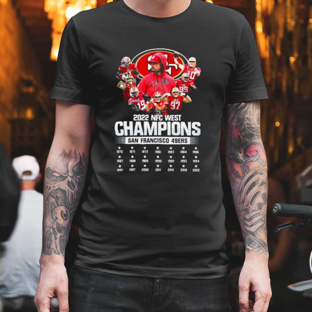 San Francisco 49ers 2022 NFC West Champions 1970 2022 Signatures Shirt