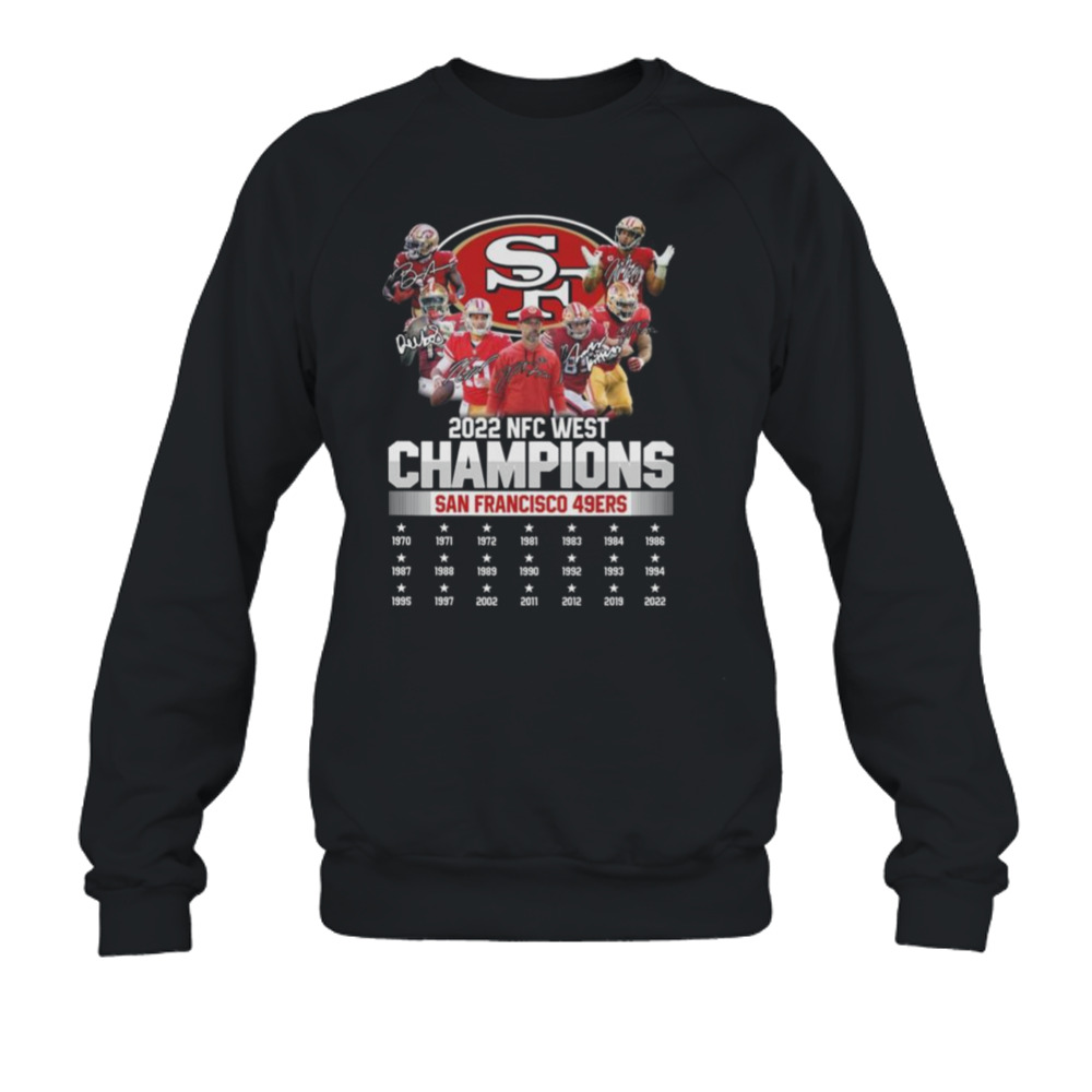 Signatures San Francisco 49ers 2022 NFC west champions shirt, hoodie,  sweater, long sleeve and tank top