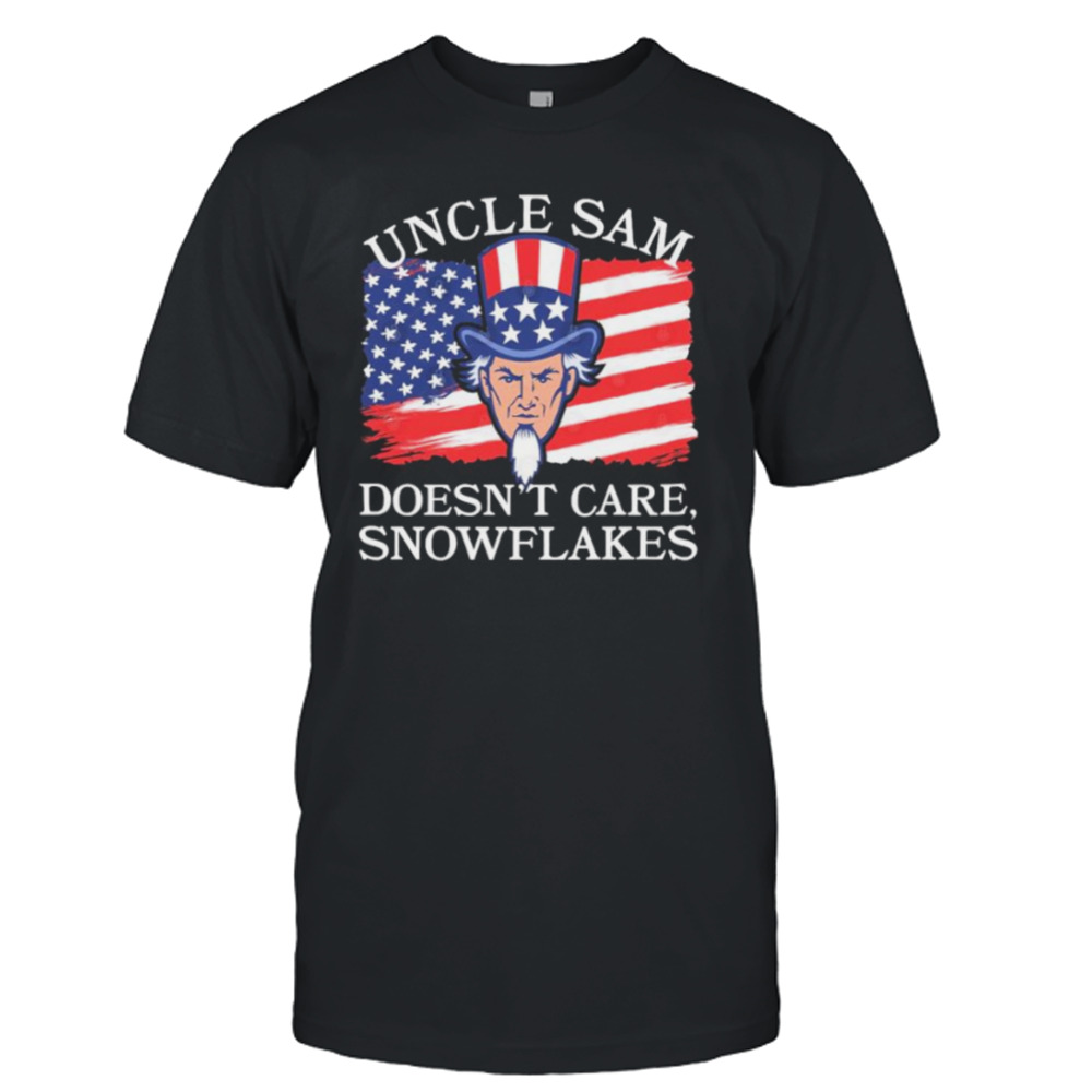 Uncle Sam Doesn’t Care, Snowflakes American Flag Shirt