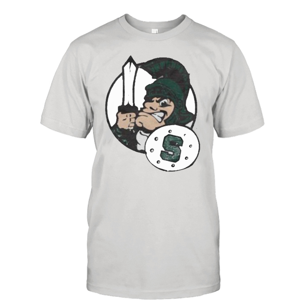 michigan State Spartans retro combat sword sparty shirt