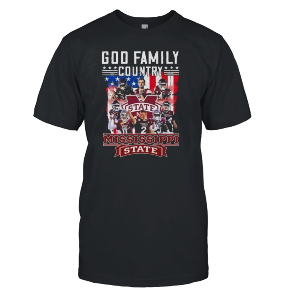 God Family Country Mississippi State Bulldogs Signatures Shirt