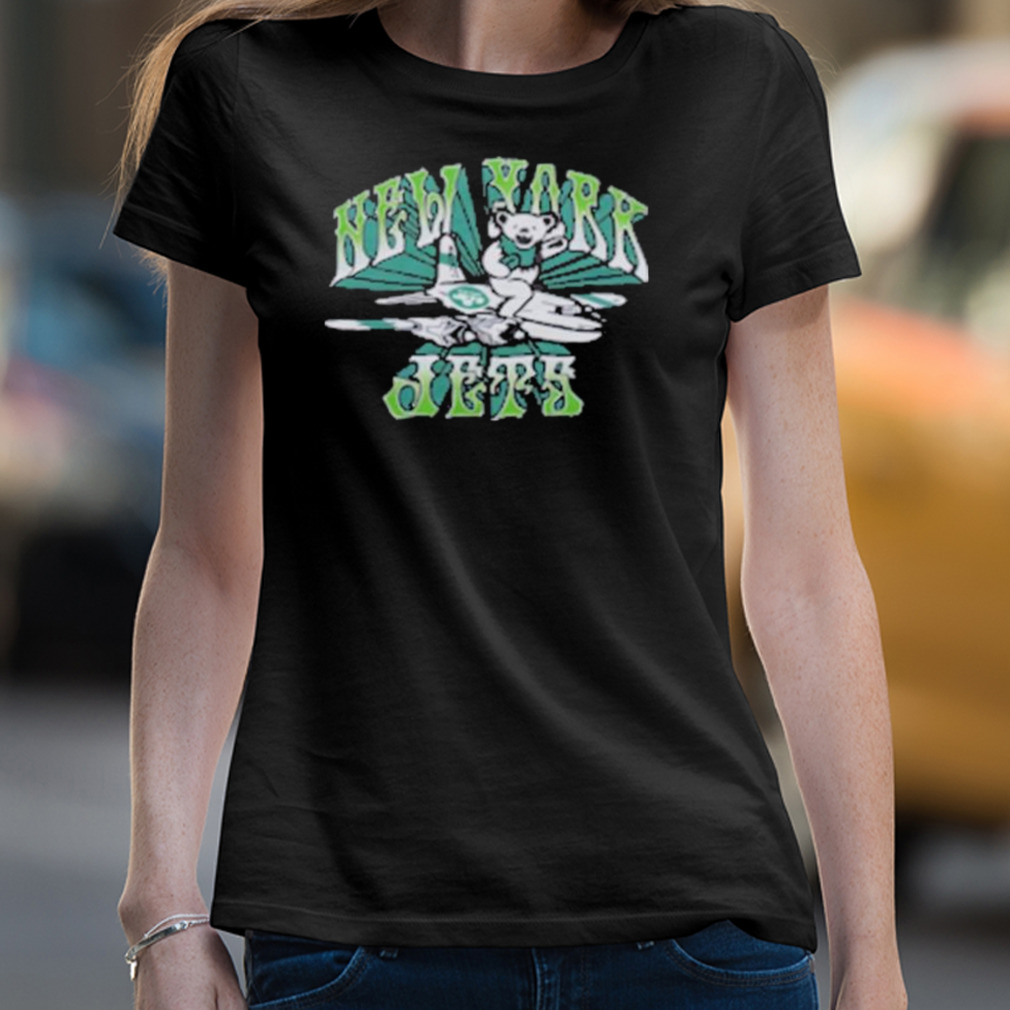 NFL x Grateful Dead x New York Jets T-Shirt from Homage. | Officially Licensed Vintage NFL Apparel from Homage Pro Shop.