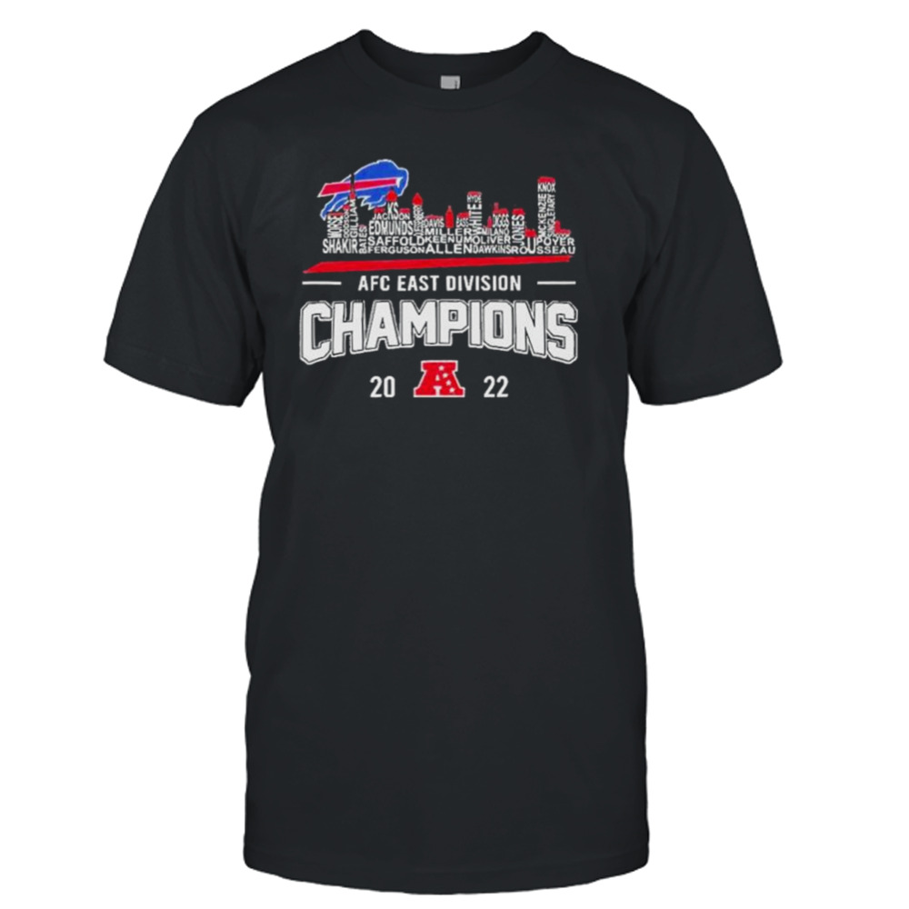 Buffalo Bills Players Names Skyline AFC East Division Champions 2022 shirt