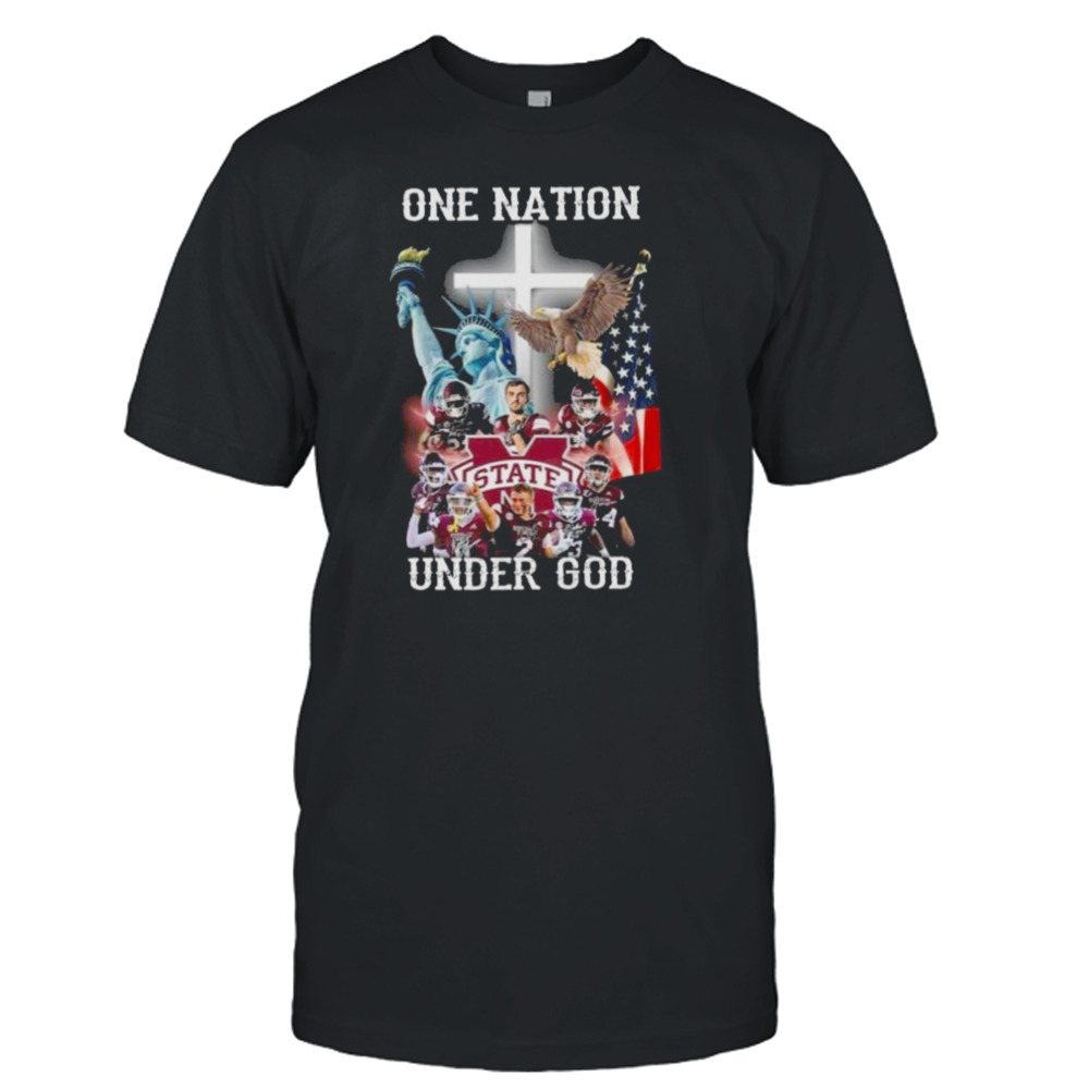 Mississippi State Bulldogs One Nation Under God Signatures 2022 Shirt