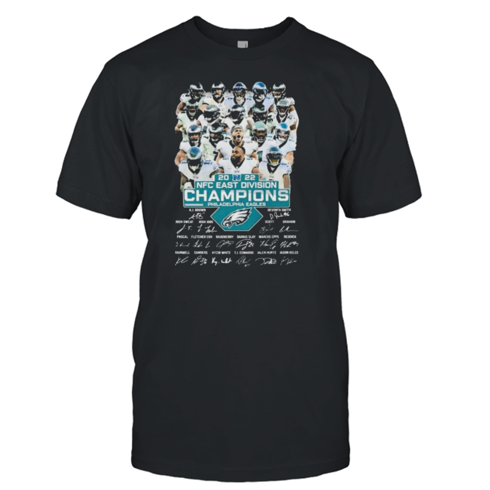 Philadelphia Eagles 2022 NFC East Division Champions Signatures Shirt