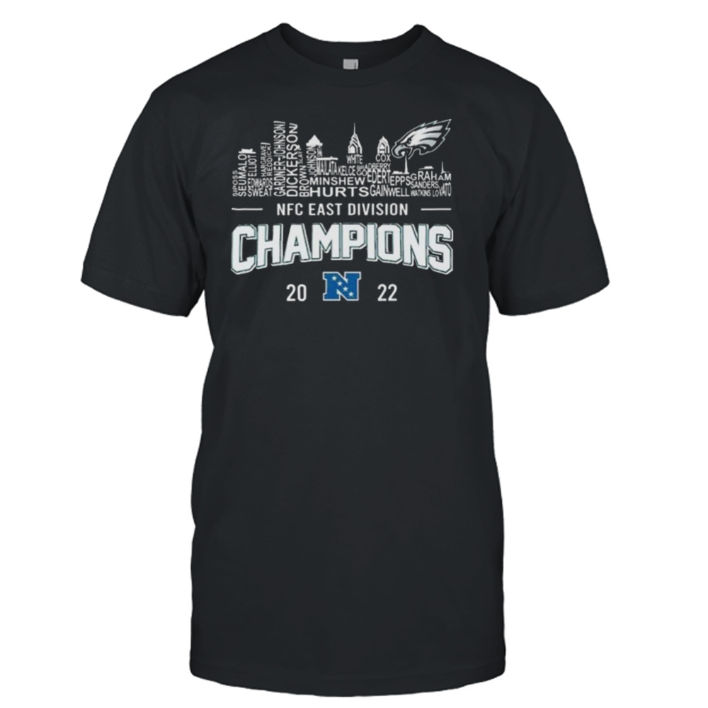 Philadelphia Eagles Player Names Skyline NFC East Division Champions 2022 Shirt