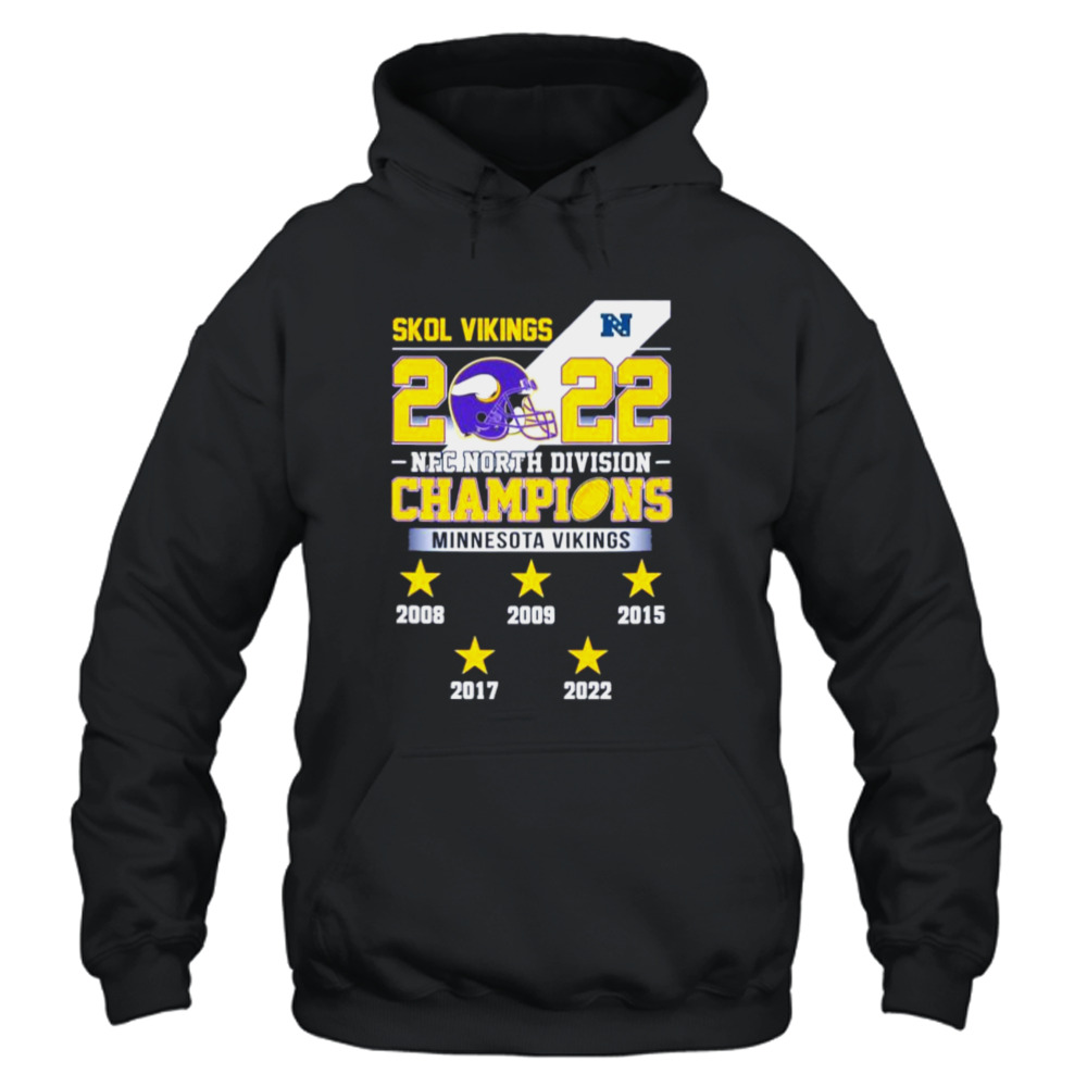 Minnesota Vikings City 2022 NFC North Division Champions 2008-2022 T-shirt  - Kaiteez