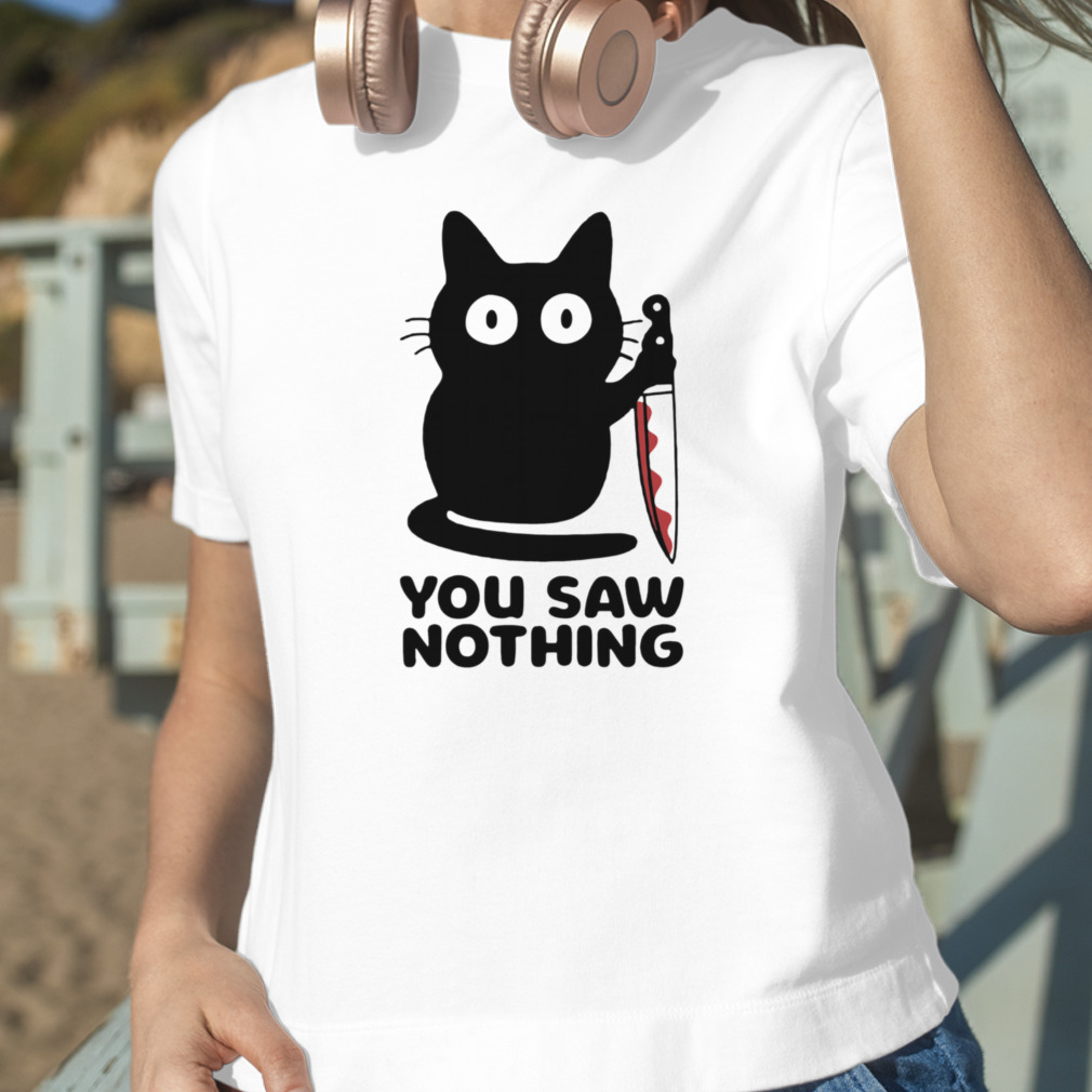 cat t shirt with knife