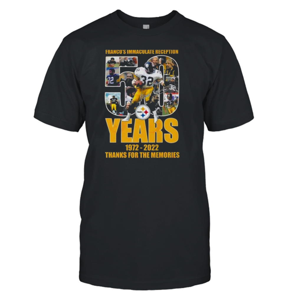 Franco’s Immaculate Reception 50 Years Of 1972 – 2022 Thanks For The Memories Signature SHirt