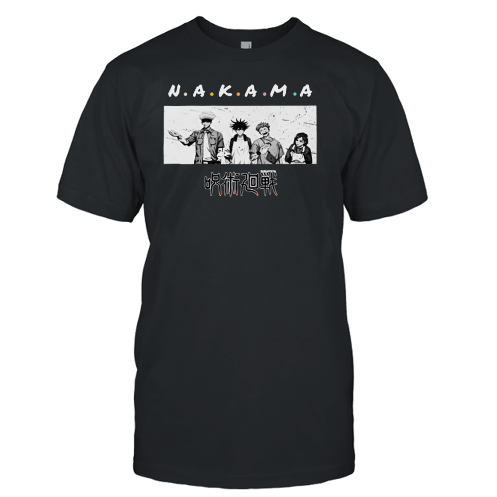 NAKAMA Friends Font Gojo Team Jujutsu Kaisen Anime Manga shirt