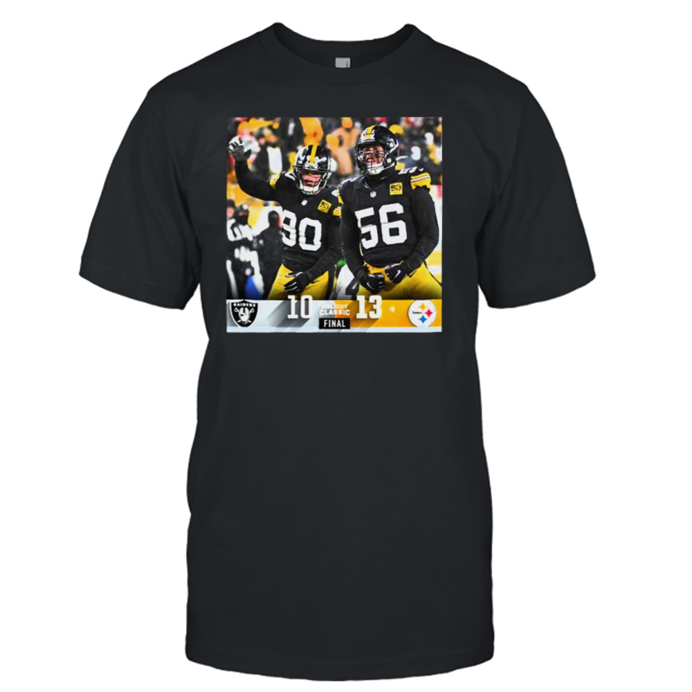 Pittsburgh Steelers 13 10 Raiders NFL 2022 Holiday game final score shirt