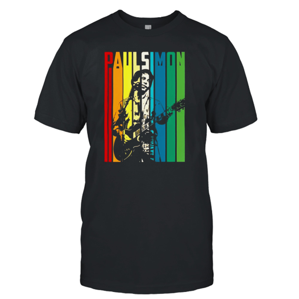 Retro Colored Paul Simon Playing Guitar shirt