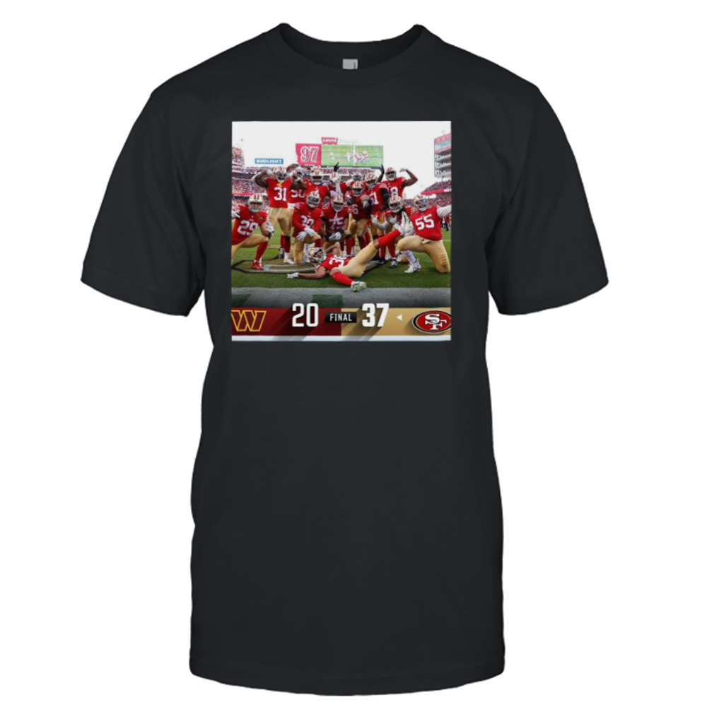 San Francisco 49ers 37 20 Washington Commanders NFL 2022 Holiday game final score shirt