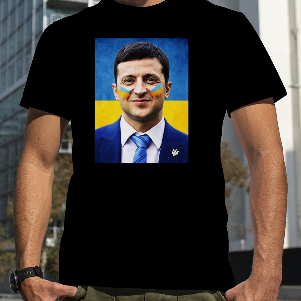 Ukraine Flag Ukrainian President Zelensky Hero Grunge Design shirt