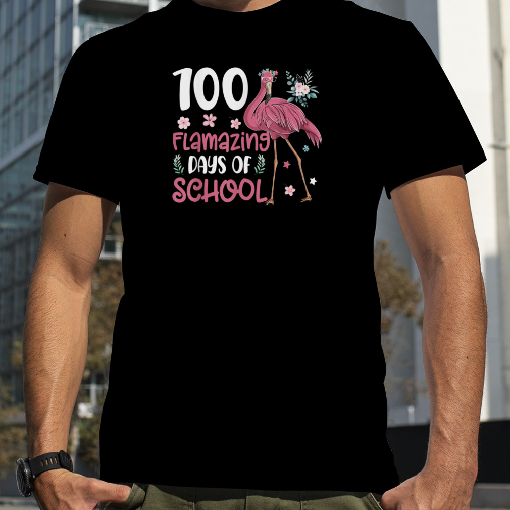 100 Flamazing Days of School Flamingo 100th Day Teachers T-Shirt B0BR4XDY92