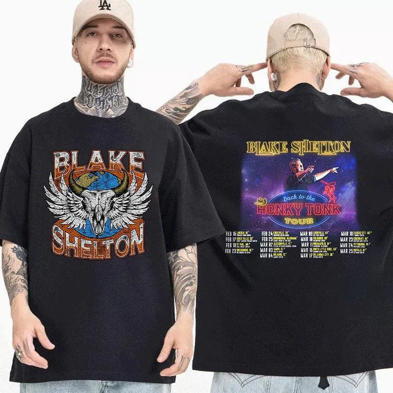 Blake Shelton Tour 2023 Shirt, Back To The Honky Tonk Tour 2023 Shirt, Blake Shelton World Tour Shirt, Blake Shelton Fan Shirt