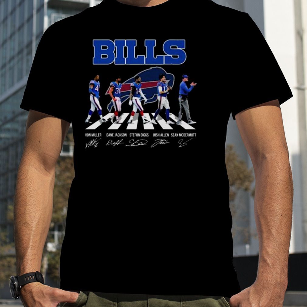 Buffalo bills abbey road von miller dance jakson stefon diggs signatures shirt