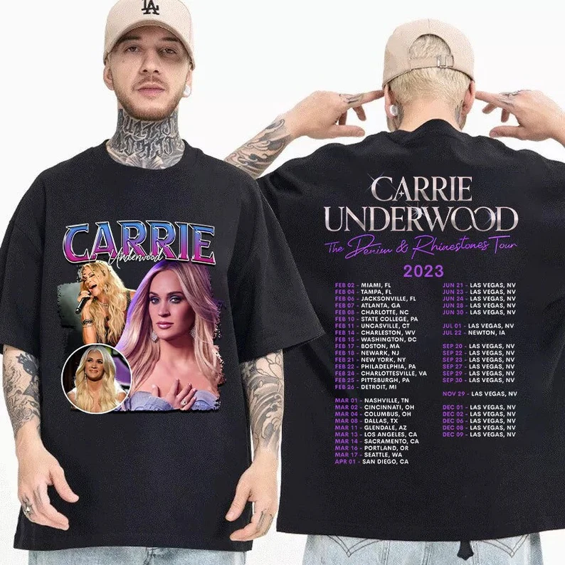 Carrie Underwood Denim and Rhinestones Tour 2023 Shirt, Carrie Underwood Gift, Carrie Underwood Lovers Shirt, Denim and Rhinestones Tour Tee
