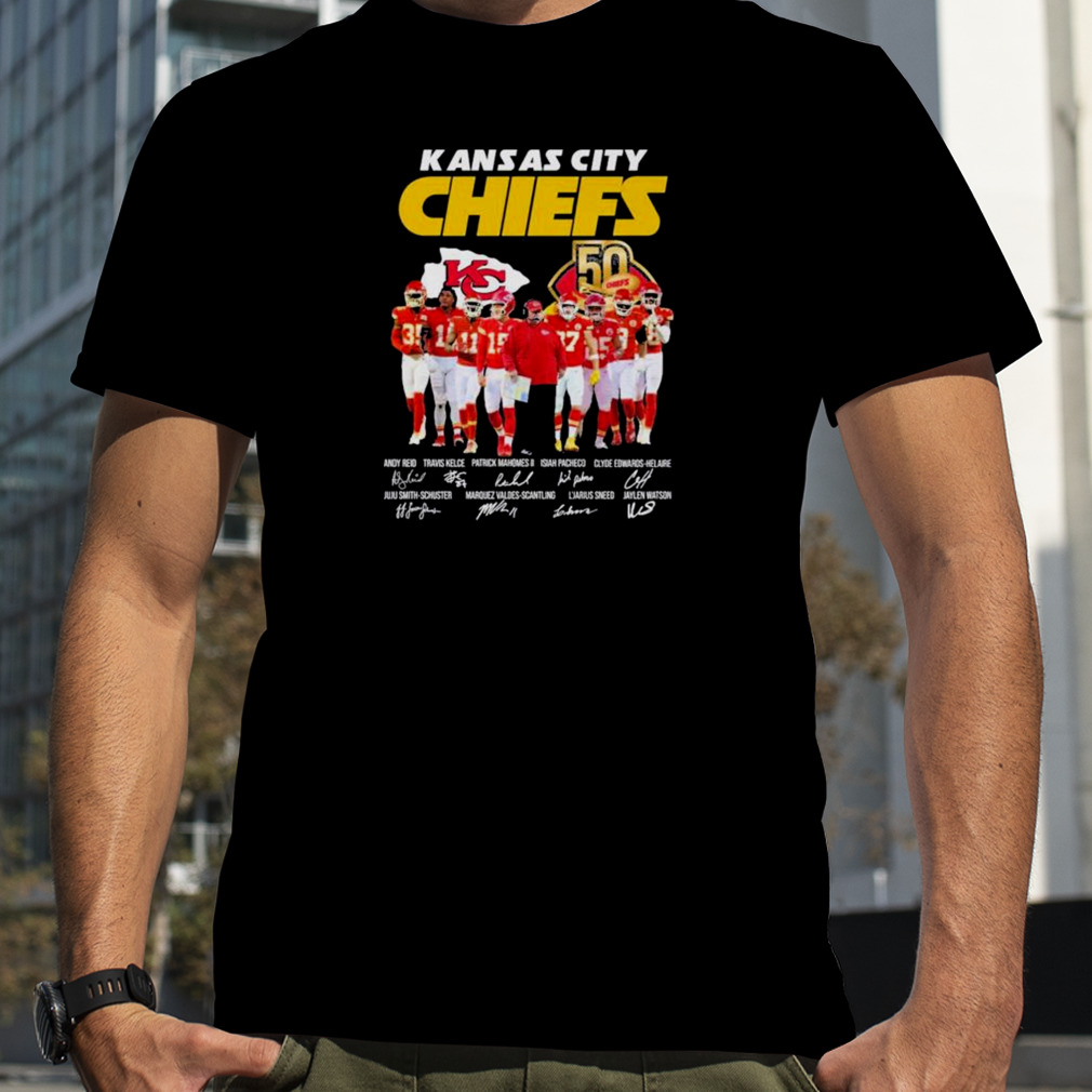 Kansas City Chiefs 50 Years signatures shirt