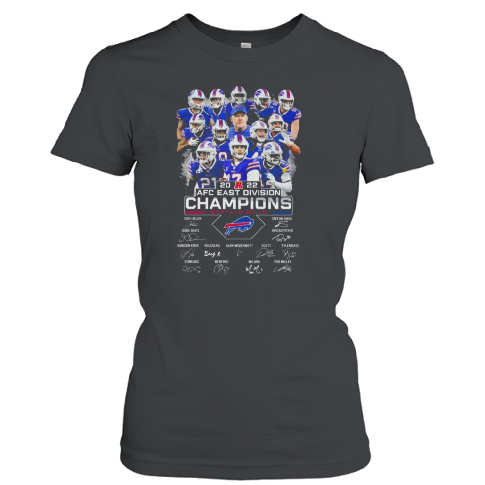 2022 Nfc East Division Champions Buffalo Bills Signatures Shirt - Hersmiles  in 2023