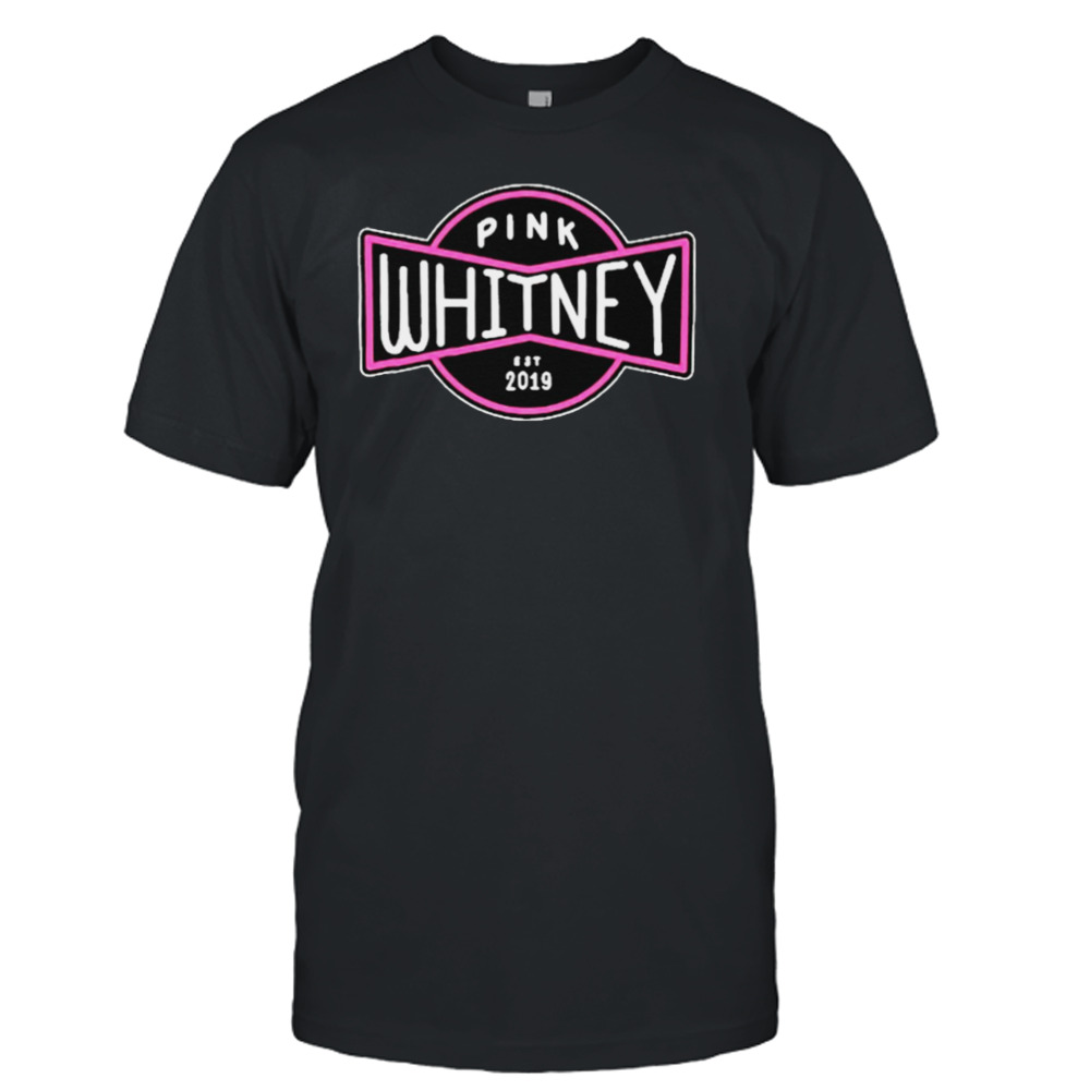 Barstool sports pink whitney est 2019 badge logo T-shirt