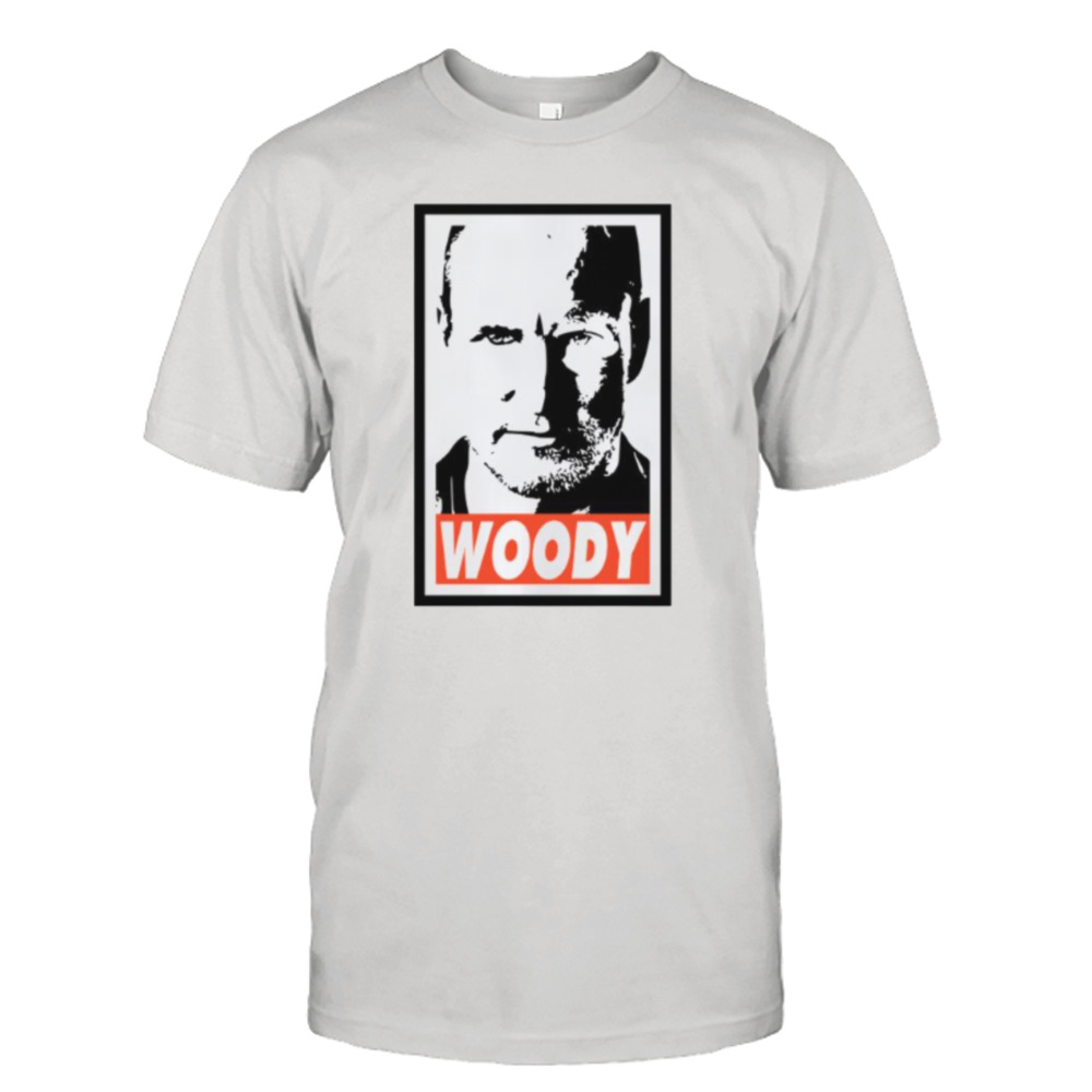 Black And White Portrait Woody Harrelson shirt